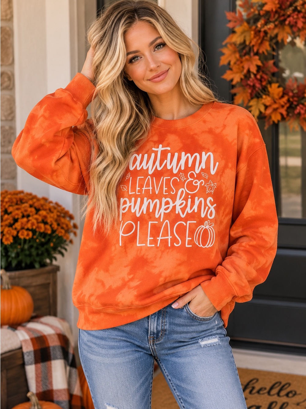 Gildan Autumn Leaves Sweatshirt Small